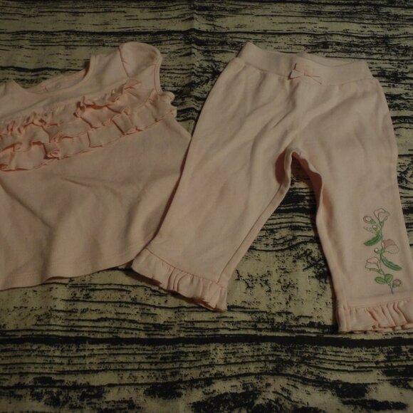 Gymboree Pretty Pea 3-6 Month Pink Top Pants Outfit NWT - Picture 1 of 3